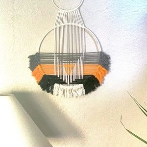 Contemporary Art Minimalism Nordic Boho Round Woven Macrame Cotton Wall Hanging